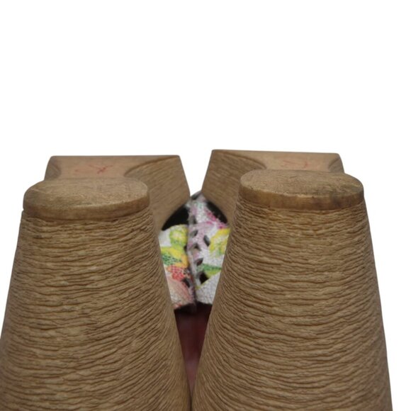 Spring Step Viniko Floral Leather Open Toe Wedge Slide Sandals Womens 41 US 10 - Picture 11 of 13